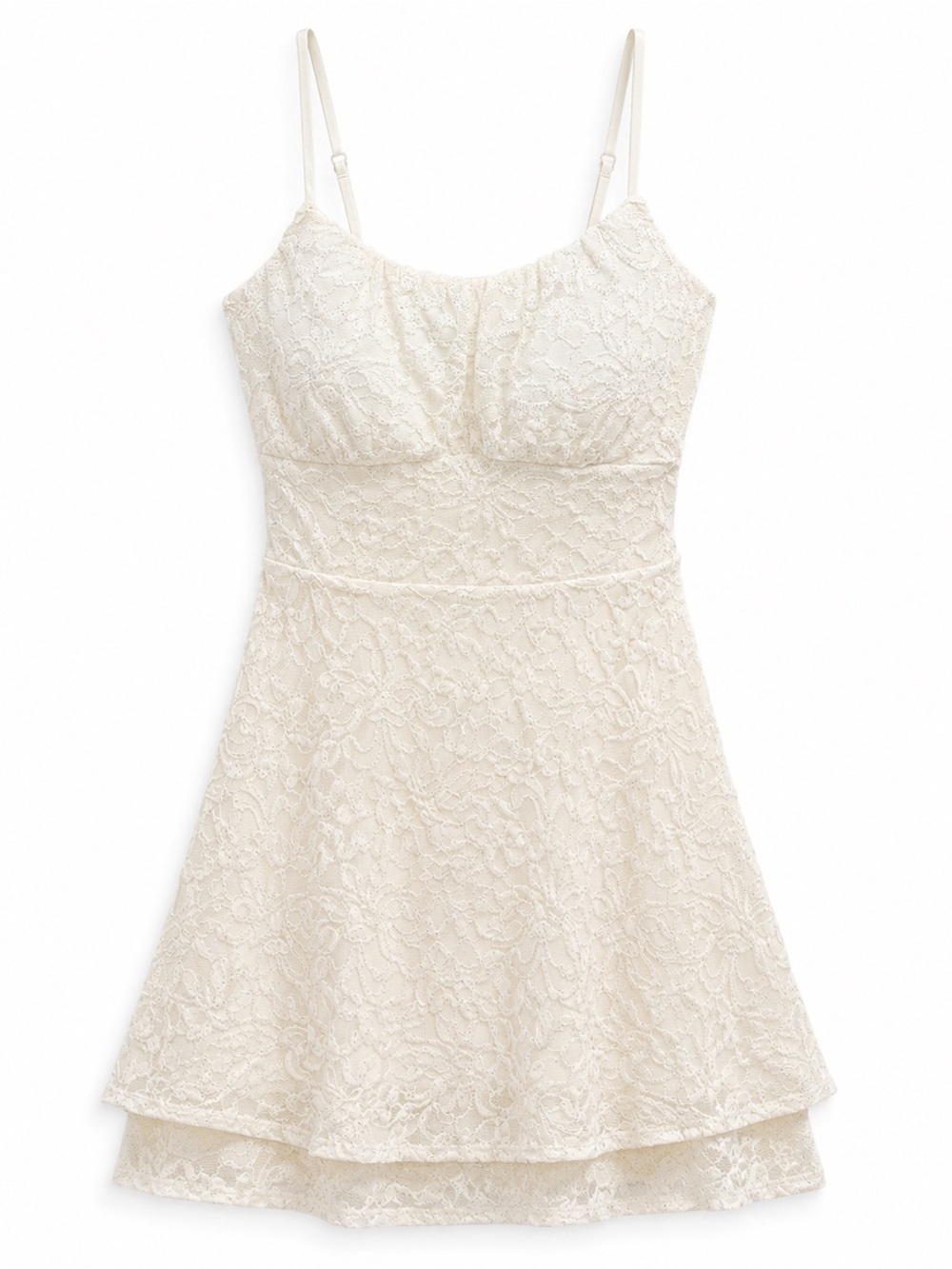 Lace A-Line Dress in White